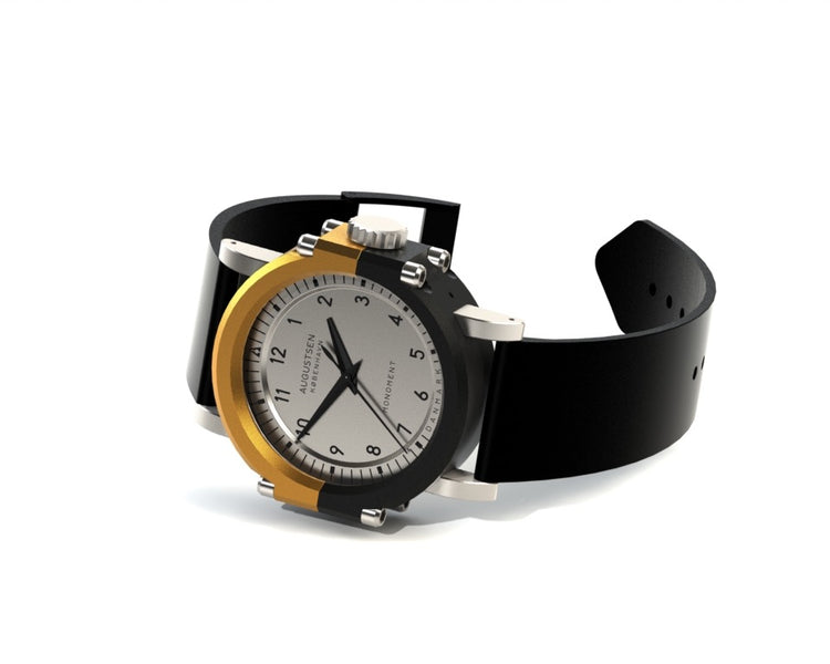 Monoment-watch-golden-black-steel | Augustsen København