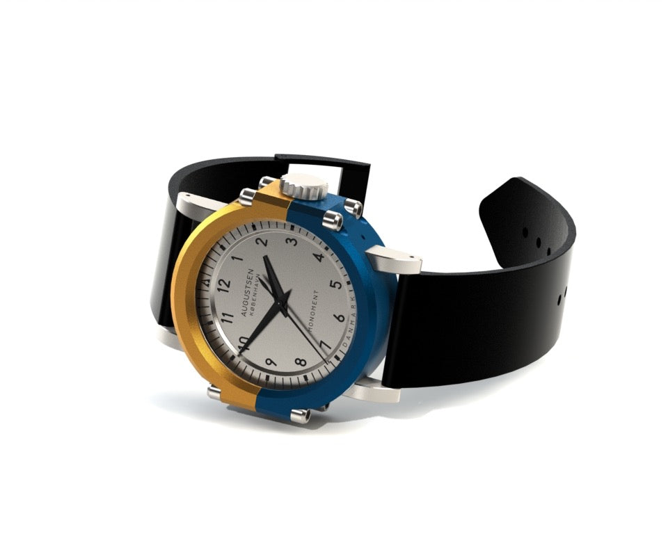 Monoment-watch-golden-blue-steel | Augustsen København